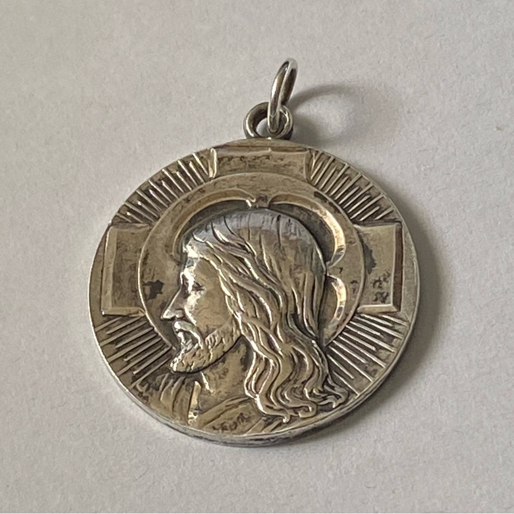 Vintage Sterling Silver Religious Pendant Jesus Christ Episcopalian Pendant
